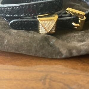 Michael Kors leather wrap buckle bracelet